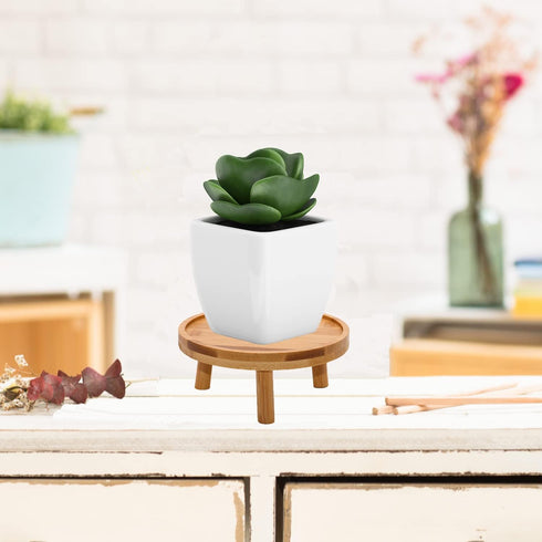 ARTORA 2PCS) Mid Century Modern Plant Stand, Wood Indoor Plant Holder Succulents Plant Pot Raiser Decorative Corner