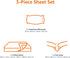 3-Piece Set 14-Inch Amazon Basics Lightweight Super Soft Easy Care Wrinkle-Free Breathable Brushed Microfiber Bed Sheet