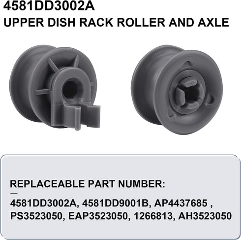 4581DD3002A Upper Dishrack Roller Wheels Assembly, Fit for L-G Dishwasher Parts, 8 Pack