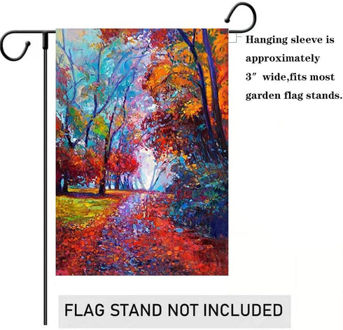 Welcome Fall House Flag, 28 x 40 Inch, Autumn Leaves Decorative Double Sided Flag for Farmhouse Yard