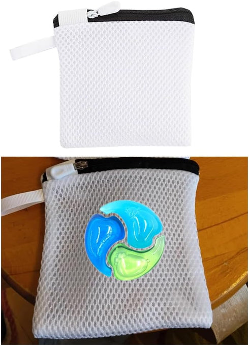NentMent 2 Pack In-Wash Scent Booster Beads Laundry Bag with Zipper Laundry Detergent Pacs Wash Bags for Soap Pacs Pods