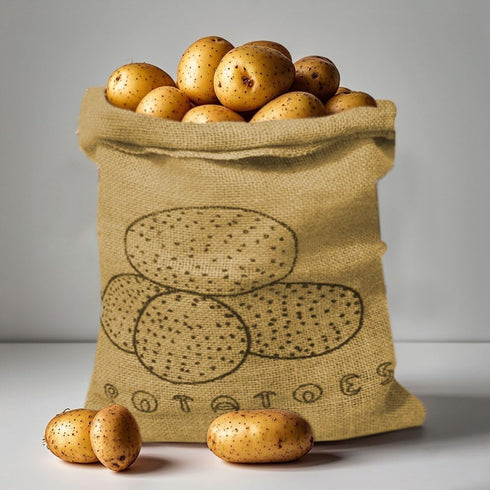 Reusable Burlap Potato Storage Sack with Drawstring, 16 * 12 inch Produce Bags Keeper for Freshness