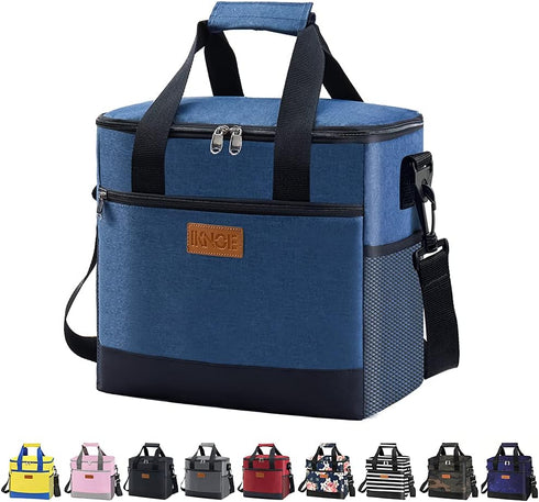 Iknoe Large Cooler Bag Collapsible 24 Can Insulated Bags Leakproof Lunch Cooler