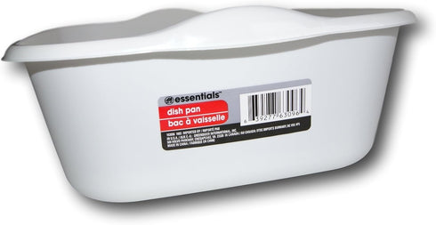 White Plastic Eight Quart Dishpan - 13½ x 11 x 4½H