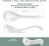 Asian Ceramic Soup Spoon with Long Handle Easy to Hold, Non-slip Bottom, for Soups, Japanese Ramen, Miso, Chinese and Vietnamese Wonton, Dumplings, Pho, Noodle, and Korean Soups, Set of 4