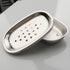 Miruchertter Countertop Stainless Steel Soap Dish with Double Layer Draining for Bathroom, Chrome Brushed Nickel Soap