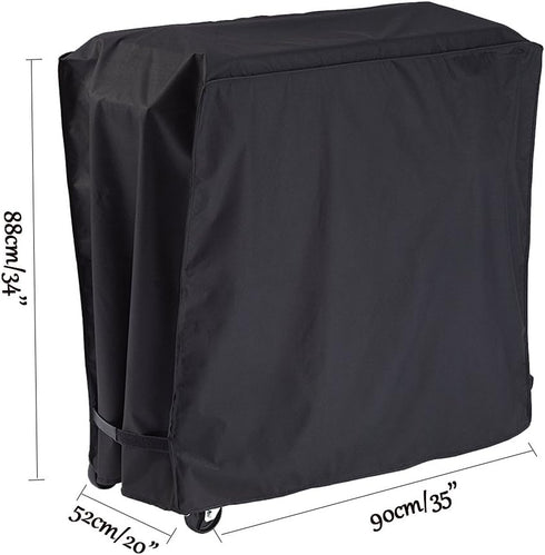 J&C 35x20x34in 80 Cooler Cart Cover-Black Waterproof UV Resistant Patio Rolling Cooler for Most of QT Patio Ice Chest