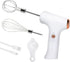 Cordless Hand Mixer, Handheld Electric Whisk with 3 Speed Modes, 2 Detachable Stir Whisks (White)