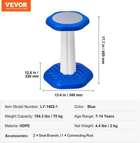 7-14, VEVOR Kids Wobble Chair, Active Chair with Sponge Cushion, Wobble Stool Improves Focus, Posture and Calm
