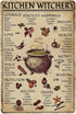 Spice and Cooking Herbs Witchcraft - kitchen witchery Funny Metal Tin Sign for Classroom Infographic Decor 8x12 inch