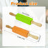 4 Pack Mini Rolling Pin for Kids, 9 Inch Wooden Handle Non-Stick Silicone Rolling Pins for Children Cake Baking