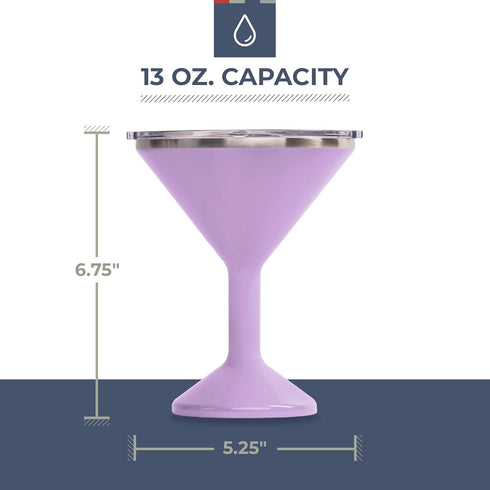 ORCA Tini 13oz Stainless Steel Martini Glass - Temperature Insulated Tumbler for Outdoor Parties