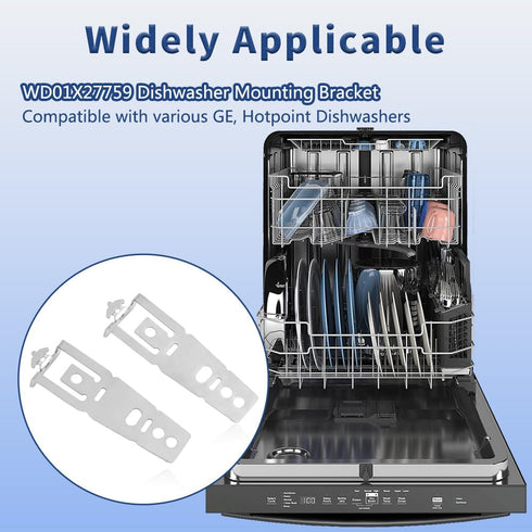 4 Pack WD01X27759 Dishwasher Mounting Bracket with Screws, Replacement Part for GE Hotpoint Dishwasher