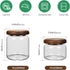 1 PC Small Glass Storage Jars with Airtight Lids, 10 fl oz (300ml) coffee container with Wooden Lid, Glass Pantry Canister for Beans, Rice, Sugar and etc (1PC-10 fl oz/300ml) by Piconesper