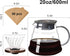 Pour Over Coffee Maker Set, 20 OZ Borosilicate Glass Carafe with 50 pcs V60 Paper Filter for Home