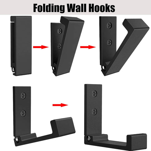 Folding Coat Hooks - Foldable Wall Hooks for Hanging, Pack of 4 Aluminum Alloy Cloth Hanger