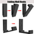 Folding Coat Hooks - Foldable Wall Hooks for Hanging, Pack of 4 Aluminum Alloy Cloth Hanger