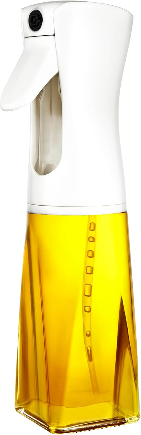 Olive Oil Sprayer for Cooking, 200ml Glass Spray Bottle for Oil Portion Control, Kitchen Gadget