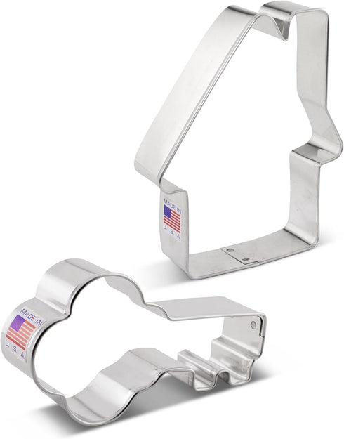 Real Estate Cookie Cutters 2-Pc. Set - Made in USA by Ann Clark, House and Key Shapes