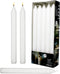 Rambue White Dinner Table Candle 9.5 Inch Long, Dripless Smokeless Burn 8 Hours, 10 Pack Candles