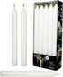 Rambue White Dinner Table Candle 9.5 Inch Long, Dripless Smokeless Burn 8 Hours, 10 Pack Candles