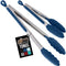 GORILLA GRIP Stainless Steel Kitchen Tongs, Heat Resistant, 9 + 12 Inch, Set of 2 BBQ Tong with Non Scratch Silicone Tip