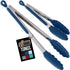 GORILLA GRIP Stainless Steel Kitchen Tongs, Heat Resistant, 9 + 12 Inch, Set of 2 BBQ Tong with Non Scratch Silicone Tip