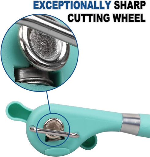 PAKITNER Manual Can Opener, Ergonomic Smooth Edge, Food Grade Stainless Steel, Handheld Side Cut, Green for Home &