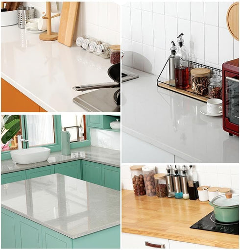 Clear Contact Paper Roll 17.7'' x 118'' - Glossy Self-Adhesive Removable Protective Film for Kitchen Cabinets