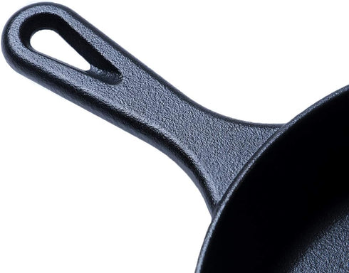 Pre-Seasoned 10 Inch Cast Iron Skillet, Deep Frying Pan with Two Silicone Handles for Stovetop, Induction, Oven