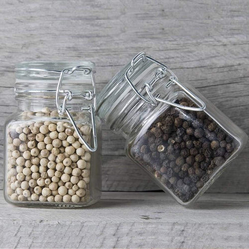 24 Pack 4oz 24 SPANLA Spice Jars, Small Glass Jars with Airtight Hinged Lid, With Spice Labels & Silicone Funnels