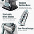 3 KEOUKE Rotary Cheese Grater Hand Crank Transparent - Shredder Slicer Grinder Stainless Steel Blades, Stable Suction