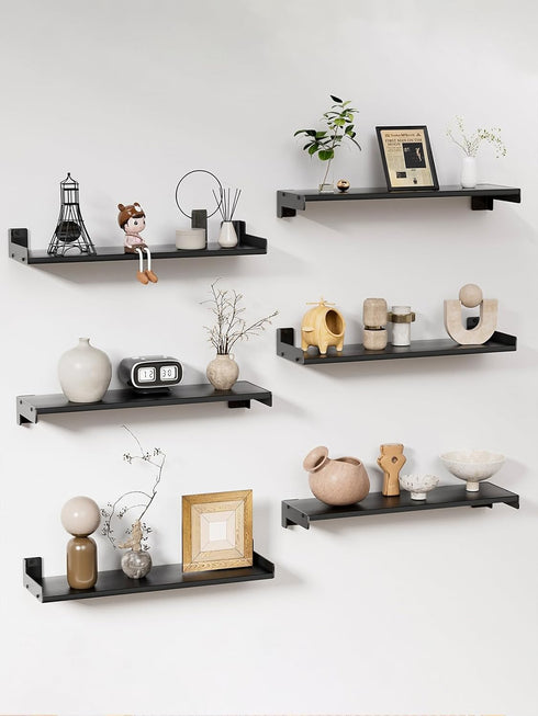 Floating Shelves for Wall, Shelves for Decor Storage Set of 6, Wall