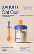 2 Pack 13.5 oz Overnight Oats Containers with Lids and Spoons, Breakfast Yogurt Cup to Go, for Milk, Cereal, Oatmeal