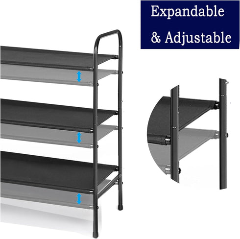 3 9-12 MAX Houser Tier Free Standing Shoe Rack, Metal Shoe Storage Shelf for Pairs, Easy to Assemble, Entryway
