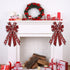 Hying Large Valentines Wreath Bow, Black Red Buffalo Plaid Bows for Holiday Hearts, Burlap Tree Topper for Front Door