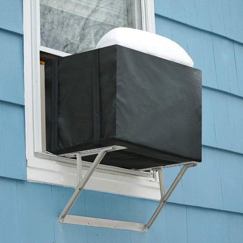 Luxiv Outdoor Window Air Conditioner Cover, Black Dust-proof Waterproof Insulation Defender (25.5Wx20.5Dx18H)