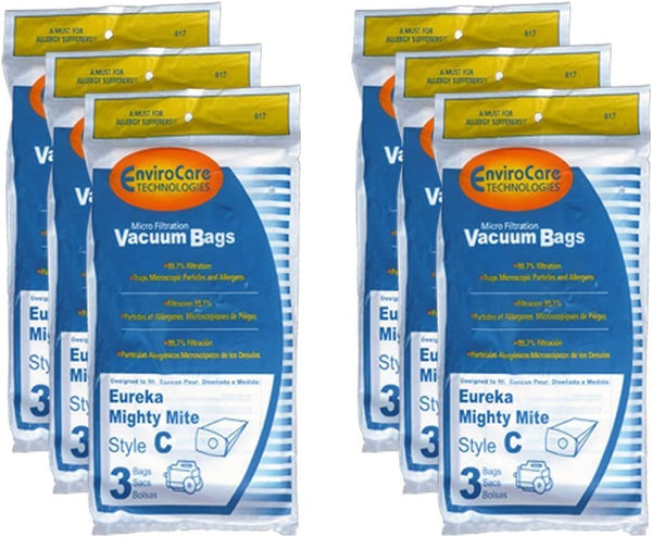 EnviroCare Replacement Micro Filtration Vacuum Cleaner Dust Bags for Eureka Type C Mighty Mite, 18 Bags
