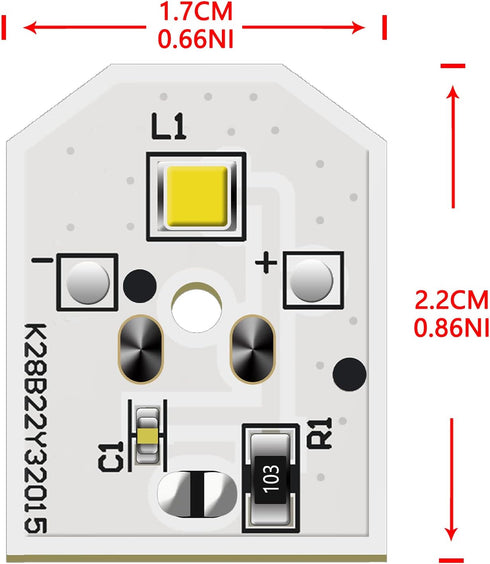 WR55X11132 Refrigerator LED Light WR55X25754 for GE, Replace WR55X30602 WR55X26486, 5PCS