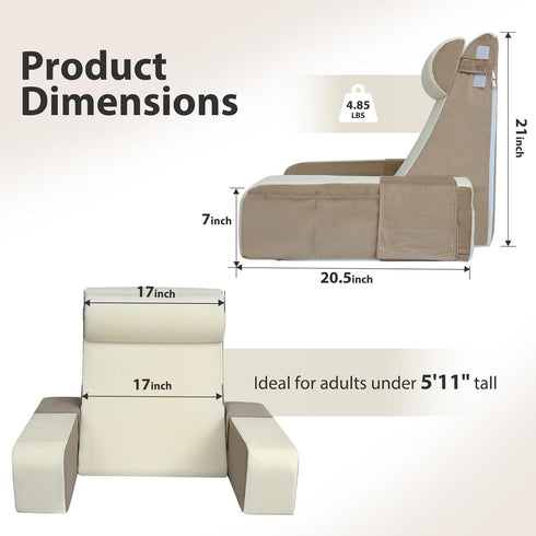21" 60 Vekkia Reading Pillow for Sitting Up in Bed, Ergonomic Wedge Back Pillow with Multi-Density Foam for Comfortable