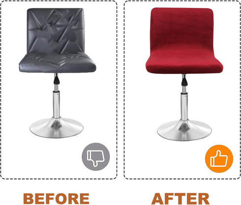 Slipcovers,Counter (2, Velvet Bar Stool Seat Covers, Square Barstool Covers Height Chair Covers Burgandy)
