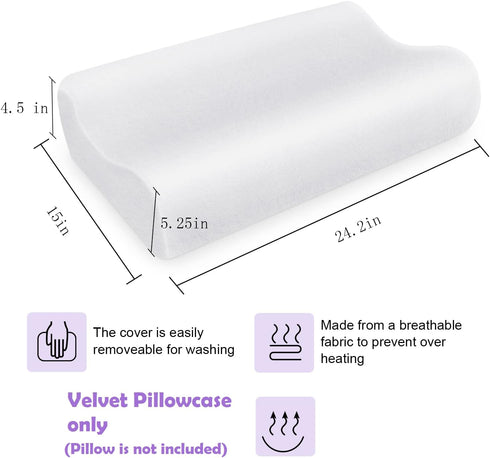 Premium Hypoallergenic Contour Pillowcase for Orthopedic Contour Pillows, 24”x15”, 1 Pillowcase
