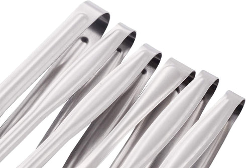 Small Serving Tongs Set, 6-Inch Appetizer Tongs, Stainless Steel Mini Tongs, Set of 6