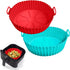 2 Pack Air Fryer Silicone Liners for 3 to 5 QT, Reusable Baking Tray Oven Accessories, Red+Blue