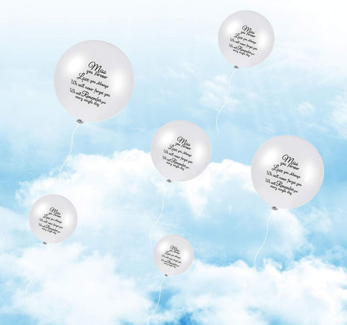 Gejoy 60 Pieces White Memorial Balloons for Funeral, Helium Remembrance Release, Memorial Day Services, Condolence,