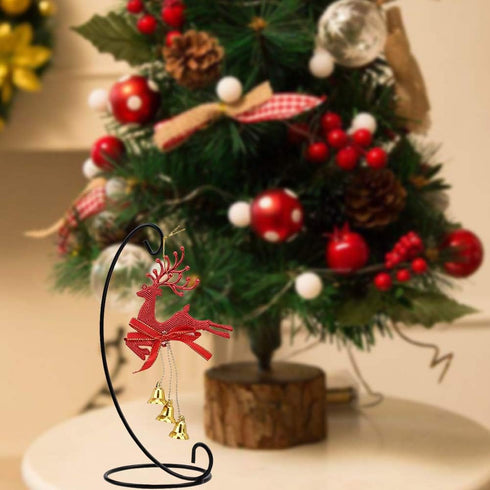 13in 6 Pack Black Ornaments Display Stands for Large Art Craft, Heavy Glass Crystal Witch Ball Holder, Christmas