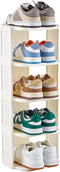 Small Shoe Rack, 5 Tier Plastic Vertical Shoe Rack for Small and