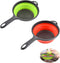 2 Pack Kitchen Foldable Silicone Strainer Colanders - Collapsible with Handles, Space-Saver for Draining Pasta,