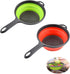 2 Pack Kitchen Foldable Silicone Strainer Colanders - Collapsible with Handles, Space-Saver for Draining Pasta,