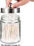 Amolliar Apothecary Jars - Bathroom Vanity Organizer Canister Jar with Lid for Qtips, Cotton Swabs, Makeup Sponges